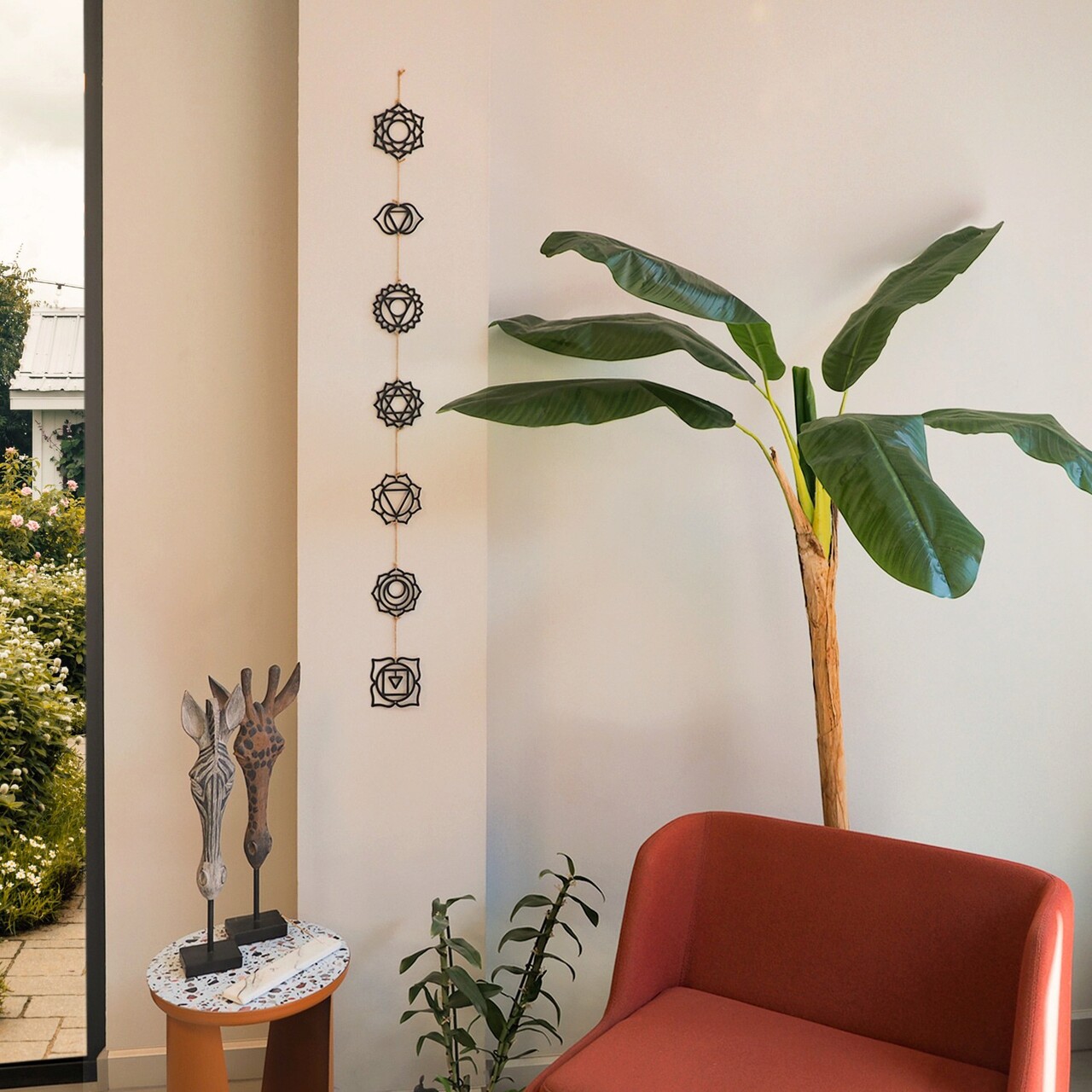 Decoratiune de perete, Chakra, 10 x 10 cm (1 piesa), Negru - imagine 7